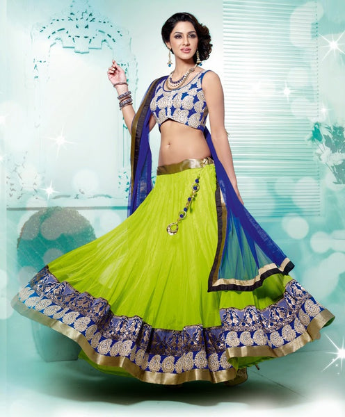 Stunning Green & Blue Bridal Lehenga – Saris And Things