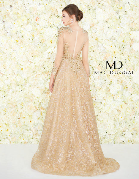 Mac duggal gold store dress