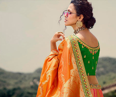 Orange green chaniya choli hotsell