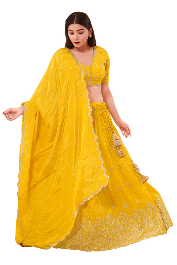 Modern Marigold Majesty Lehenga Set – SNT-LV008