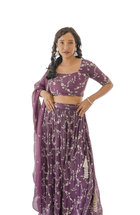 Regal Wine Lehenga Set – SNT-LV005