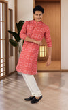 Designer Festive Wear Red Indo Western Cotton Kurta - RK4248