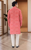 Designer Festive Wear Red Indo Western Cotton Kurta - RK4248