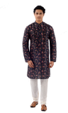 Designer Multicolor Blue and Pink Floral Indo Western Kurta-RK4255