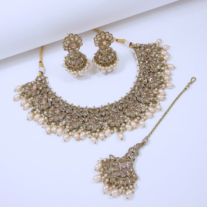 Majestic Drops Gold Elegant Jewelry Set-SNTDC-26