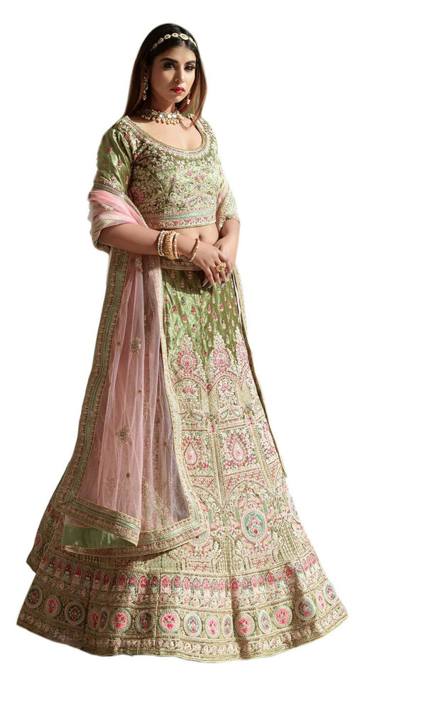 Lavish Green Princess Look Printed Designer Lehenga Choli With