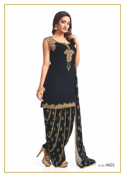 Black and Gold Festive Patiyala Suit – Saris and Things