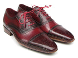 Paul Parkman Men's Side Handsewn Captoe Oxfords Red/Bordeaux Shoes (Id#5032) Size 9-9.5 D(M) US