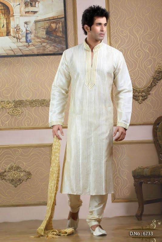 Royal Beige Kurta Multiple Sizes Rent Saris and Things