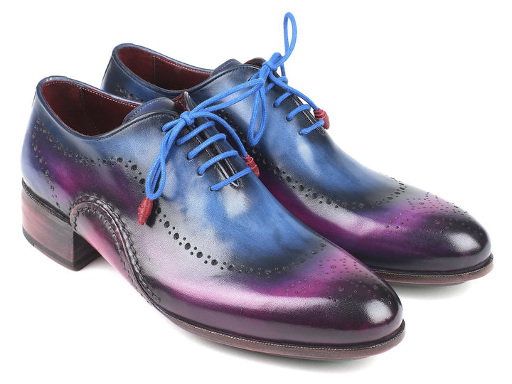 Paul Parkman Opanka Construction Blue & Purple Oxfords Shoes (ID#726-BLU-PUR) Size 10.5-11 D(M) US