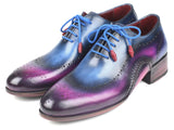 Paul Parkman Opanka Construction Blue & Purple Oxfords Shoes (ID#726-BLU-PUR) Size 6 D(M) US