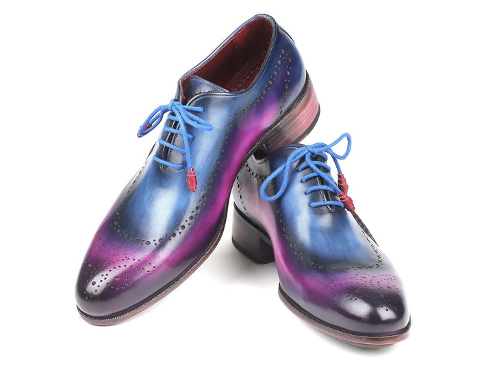 Paul Parkman Opanka Construction Blue & Purple Oxfords Shoes (ID#726-BLU-PUR) Size 9.5-10 D(M) US