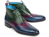 Paul Parkman Wingtip Ankle Boots Three Tone Blue Purple Green (ID#777-BLU-PRP) Size 6 D(M) US