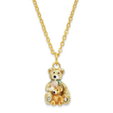 Bejeweled Two Teddy Bears Trinket Box with Charm Pendant