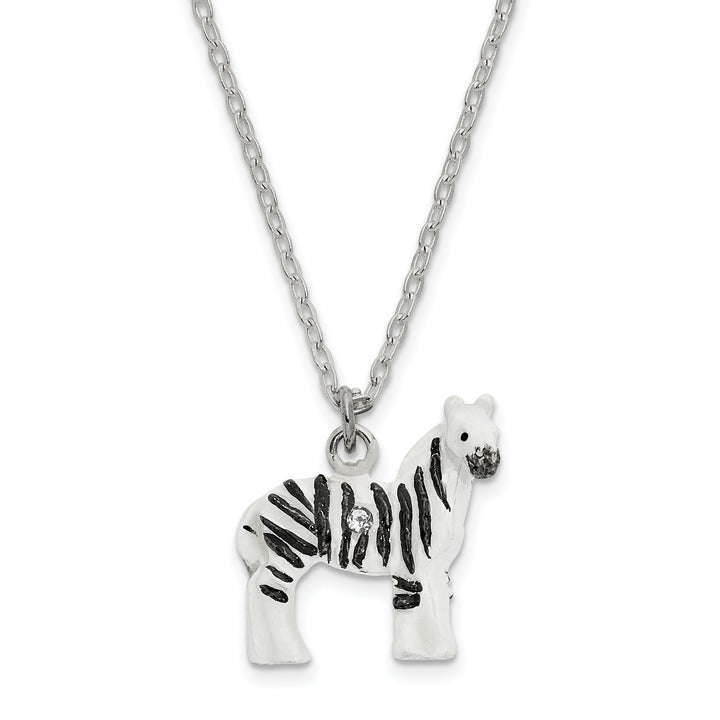 Bejeweled Zebra Trinket Box with Charm Pendant