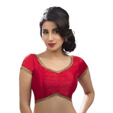 Designer Indian Traditional Red Sweetheart-Neck Saree Blouse Choli (CO-203-Red)