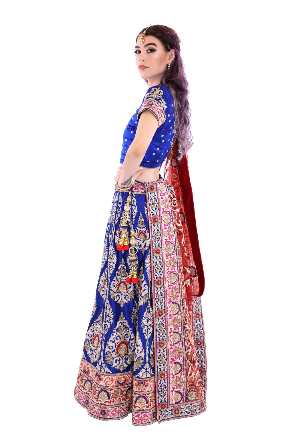 Trendy Blue and Red Lehenga Choli at Rs.2499/Piece in nagaur offer by  Siddhi fashion
