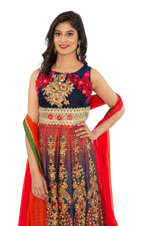 Vibrant and Festive Floor Length Anarkali Gown