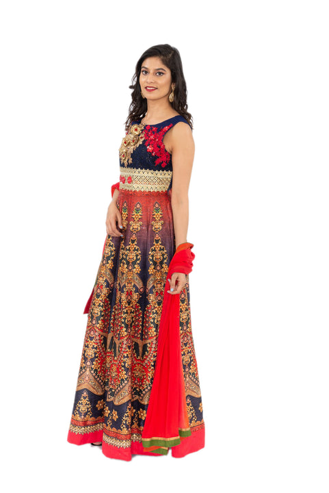 Vibrant and Festive Floor Length Anarkali Gown