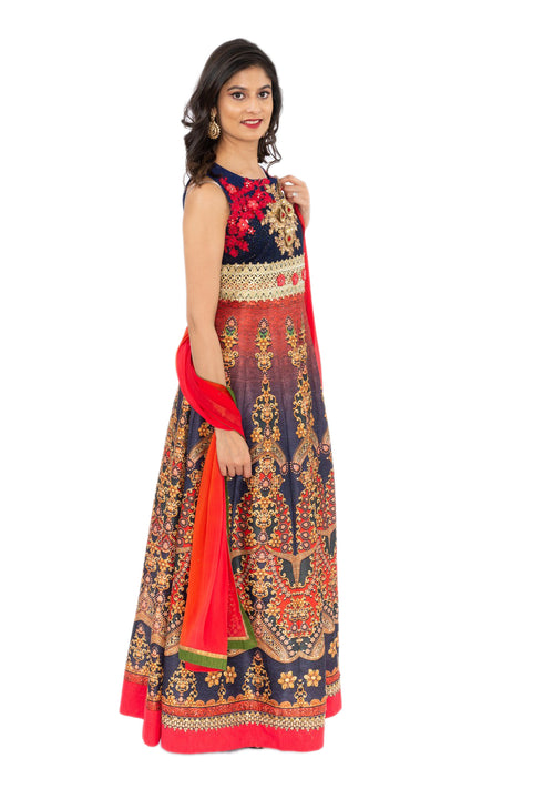 Vibrant and Festive Floor Length Anarkali Gown