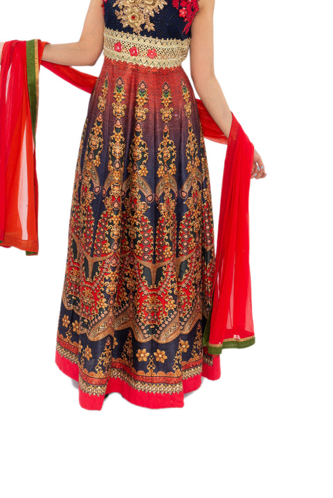 Vibrant and Festive Floor Length Anarkali Gown