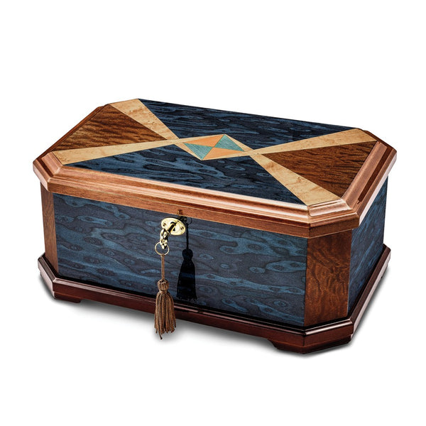 Lux by Jere Sapeli & Blue Cats Eye Veneer High Gloss Locking Memorial Box