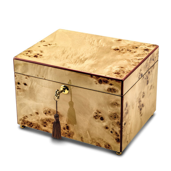 Lux by Jere Mapa Burlwood Veneer High Gloss Finish Locking Memorial Box