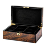 Tiger Wood Veneer High Gloss Finish Multi Use Locking Collector Box