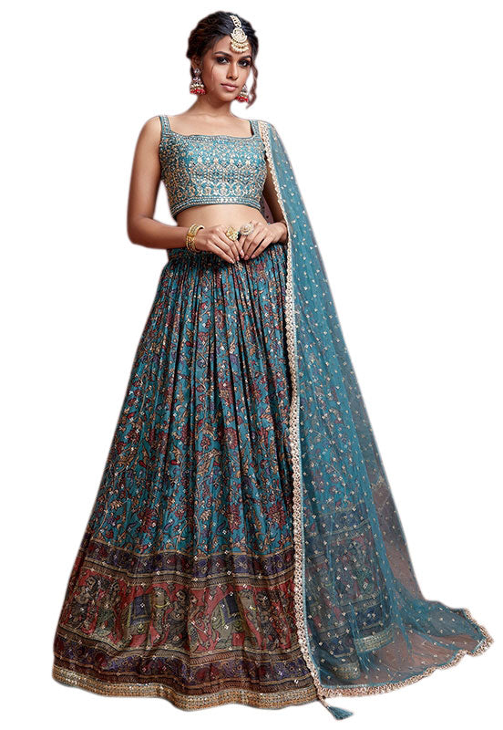 Latest Designer Party Wear Net Lehenga Choli - Stylecaret.com