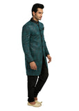 Cerulean Blue Indowestern Sherwani for Men