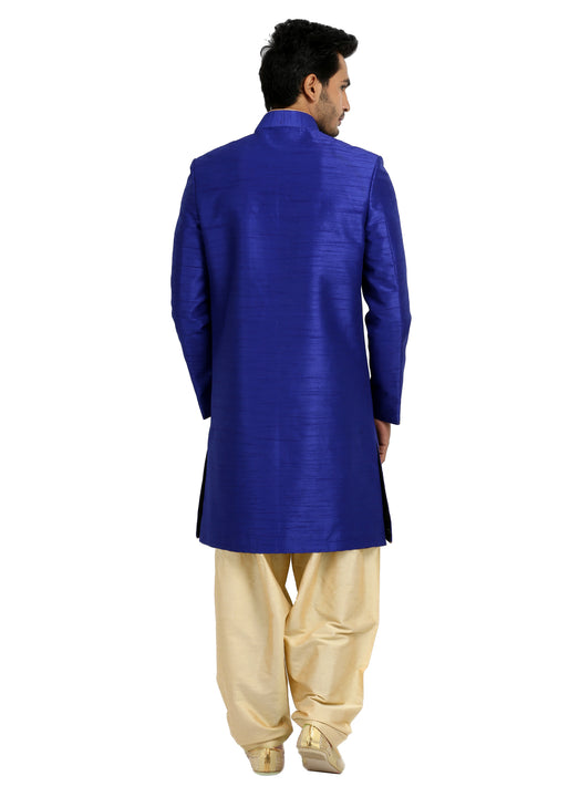 Blue Classy Indo Western Sherwani for Men – Saris and Things