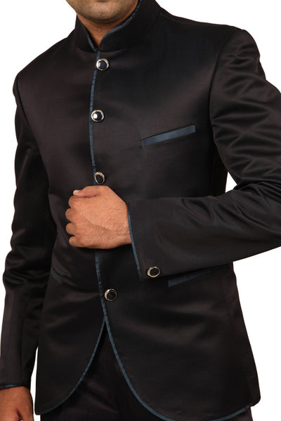Apple Cut Navy Blue Traditional Indian Jodhpuri Suit Sherwani For Men ...