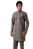 Mocha Colored Kurta with Lehenga Sherwani - Indian Ethnic Wear for Men