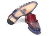 Paul Parkman Blue & Bordeaux Double Monkstraps Shoes (ID#SW533YR) Size 13 D(M) US